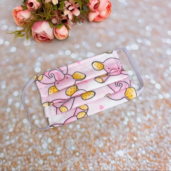 Child/girls fabric face mask filter pocket pink - Picture 2 of 8